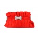 Evening Bag - Pleated Satin w/ Rhinestone Bow - Red - BG-92288R